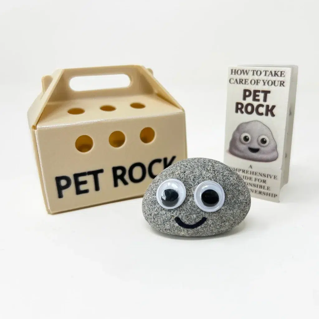 Juguete Pet Rock original con caja e instrucciones