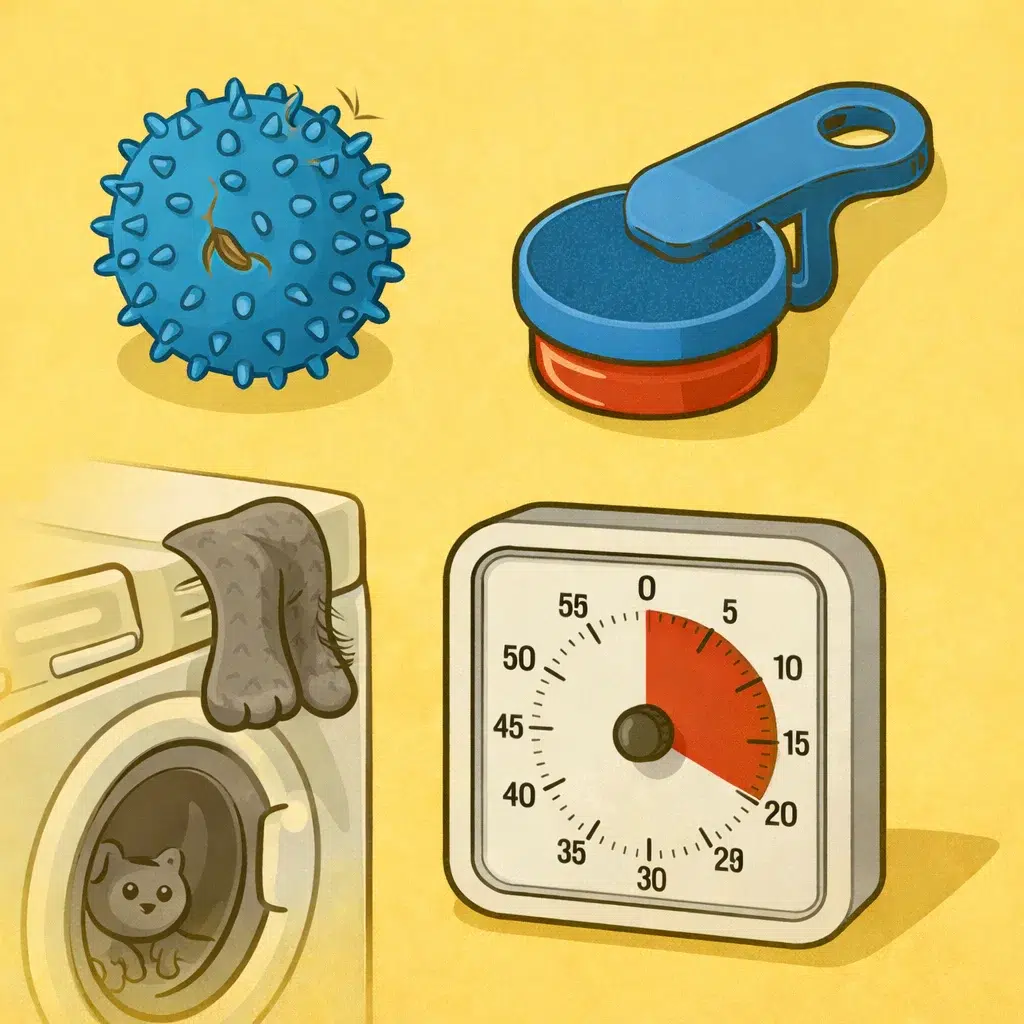 Ilustración de tres inventos sencillos que funcionan mejor de lo que aparentan