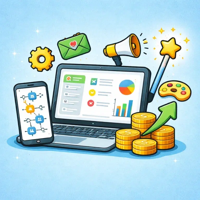 Ilustración de herramientas digitales para automatizar tareas y ganar eficiencia